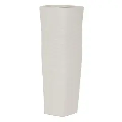 White Ceramic Contemporary Vase, 16" x 6" x 6"