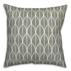 Leaf Pattern Indoor/Outdoor Throw Pillow Sage