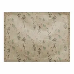 Pine Greenery on Brown Cotton Twill Placemat