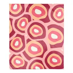 Funky Circles Pattern 50" x 60" Coral Fleece Blanket