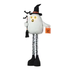 Glitzhome&reg; 38" Lighted Halloween Fabric Ghost Standing D&eacute;cor with Timer