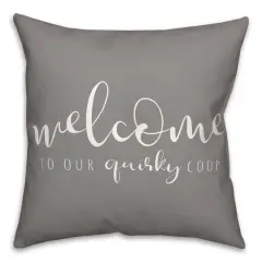 18" x 18" Quirky Coop Versatile Throw Pillow Gray