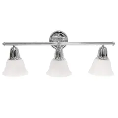 Lalia Home Essentix 3 Light Alabaster Shade Vanity Chrome