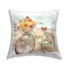 Stupell Industries Fall Florals Bicycle Decorative Printed Throw Pillow