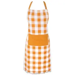 Pumpkin Spice Heavyweight Check Fringed Chef Apron