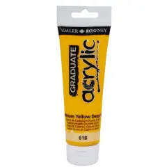 Daler-Rowney&reg; Graduate Acrylic Paint, 120mL 618 Cadmium Yellow Deep Hue