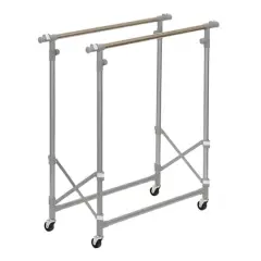 Household Essentials 62" Folding Double Garment Rack with Wheels