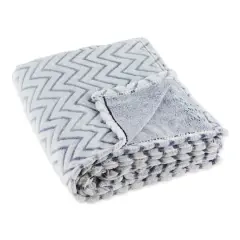DII&reg; French Blue Chevron Plush Throw