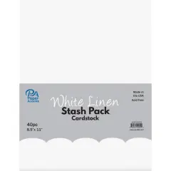 PA Paper&trade; Accents White Linen Stash Pack 8.5" x 11" Cardstock, 40 sheets