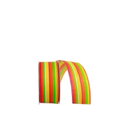 JAM Paper 2.5" x 20yd. Wired Stripes Bright Combo Ribbon
