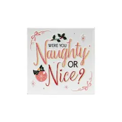 7" Naughty or Nice Metal Tabletop D&eacute;cor by Ashland&reg;