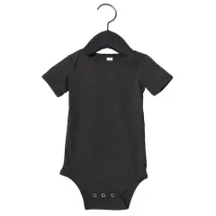 BELLA+CANVAS&reg; Baby Jersey Heather Short Sleeve One-Piece Dark Gray Heather