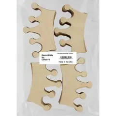 Essentials by Leisure Arts 24 Pack 3.94" x 2.25" Crown Flat Wood Shape