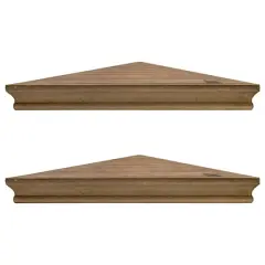 Beveled Floating Corner Shelves Set Brown