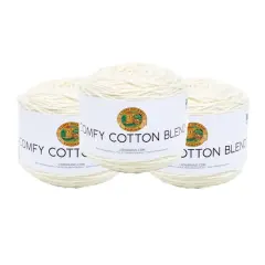 3 Pack Lion Brand&reg; Comfy Cotton Blend Yarn Whipped Cream