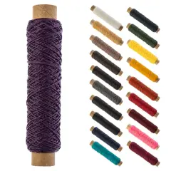 Gudebrod 0.018" 3 Ply Waxed Thread Bobbin, 75ft. Purple