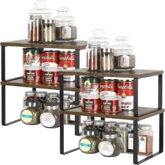 NEX&trade; 12" Rustic Brown & Black 3-Tier Kitchen Cabinet Organizer Sets, 2ct.
