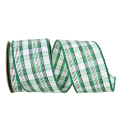 JAM Paper 2.5" x 10yd. Petersburg Wired Edge Plaid Ribbon