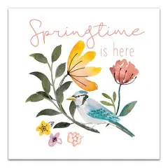 Blue Jay Springtime 16" x 16" Canvas Wall Art