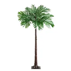 4ft. Pre-Lit UV Resistant Artificial Palm Tree with Warm White LED Lights