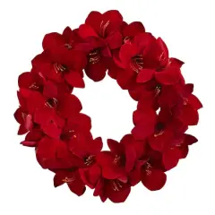 22&rdquo; Red Amaryllis Wreath