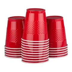 JAM Paper 12oz.Plastic Party Cups, 20ct. Red