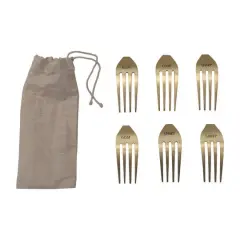Hello Honey&reg; Gold Metal Fork Cheese Markers, 6ct.