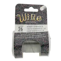 The Beadsmith&reg; Wire&trade; Elements 26 Gauge Tarnish-Resistant Wire Hematite