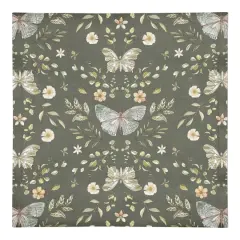 Butterfly Cotton Twill Napkin Forest Green
