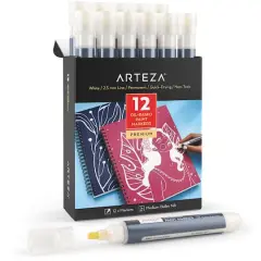 Arteza&reg; 12 White Permanent Oil-Based Bullet Tip Marker Set