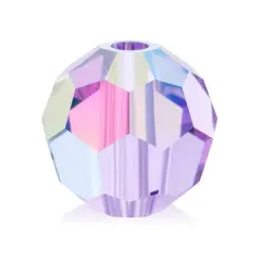 John Bead Preciosa 4mm Czech Crystal Glass Faceted Round Beads, 40ct. Violet AB