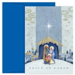 JAM Paper Nativity Beneath the Star Christmas Cards & Envelopes Set