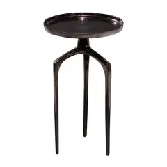 22" Black Aluminum Contemporary Accent Table