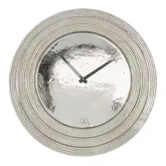 24" Aluminum Coastal Wall Clock Silver