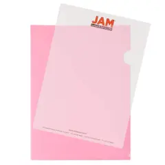 JAM Paper 9" x 11.5" Plastic Sleeve Page Protectors, 12ct. Light Red