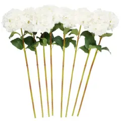 33" White Hydrangea Artificial Flower Stem, 8ct.