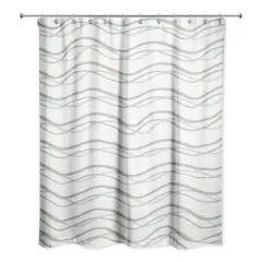 Delicate Squiggles Shower Curtain Sage