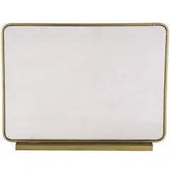37.75" Gold Metal 1-Panel Living Room Fireplace Screen with Rounded Edges and Rectangular Base