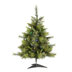 3ft. Pre-Lit Cashmere Pine Artificial Christmas Tree, Multi-Colored LED Lights