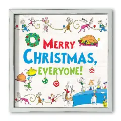 16" The Grinch Merry Christmas Everyone Framed Print White Frame