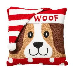 Glitzhome&reg; Hooked 3D Woof Throw Pillow