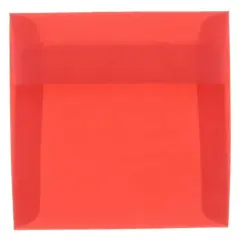 JAM Paper 6" x 6" Translucent Vellum Invitation Envelopes, 25ct. Primary Red