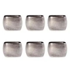 DII&reg; Silver Textured Square Napkin Rings, 6ct.