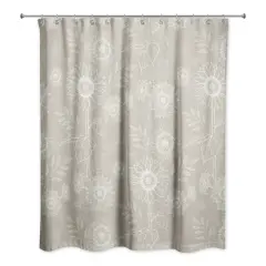 Sunflower Icons Shower Curtain Taupe