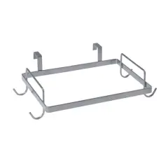 Household Essentials Metal Over the Door Trash Bag Holder Silver