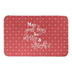 Red Snowflake Pattern Bath Mat