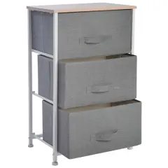 Simplify Gray 3 Drawer Storage Chest