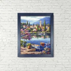 Wizardi Diamond Painting Kit Village Lake Afternoon