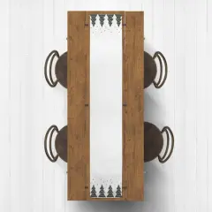 72" Christmas Tree Snow Twill Table Runner