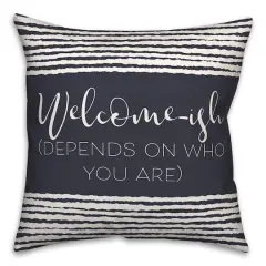 18" x 18" Welcome-ish Throw Pillow Navy